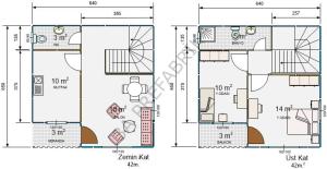 84m2 İki Katlı Prefabrik Ev
