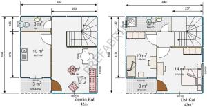 84m2 İki Katlı Prefabrik Ev