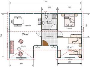 73m2.Tek Katlı Prefabrik Ev