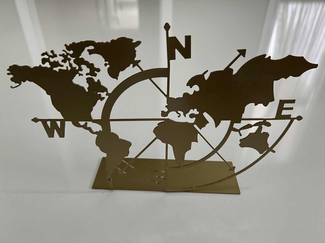 Dünya Haritası Metal Dekoratif Biblo