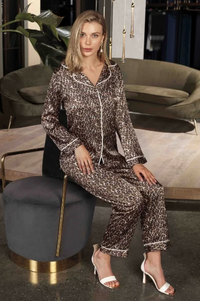 Nurteks 5660 Uzun Kol Saten Pijama Takımı