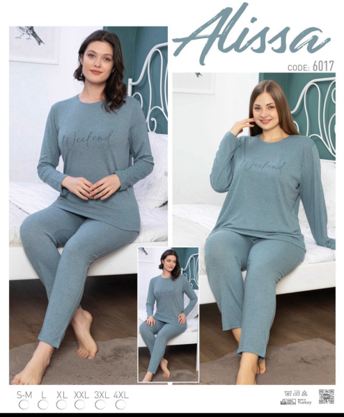 Alissa 6017 Kadın Uzun Kol Pijama Takımı