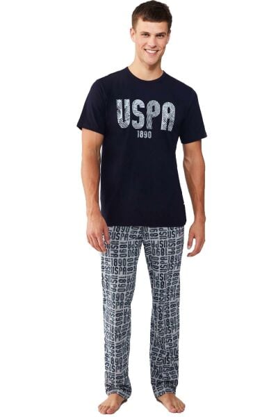U.S. Polo Assn. 18574 Erkek Kısa Kol Yuvarlak Yaka Pijama Takım