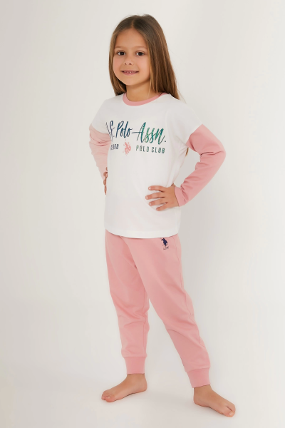 U.s Polo Assn. Us1634-4 Kız Çocuk Uzun Kollu Pijama Takımı