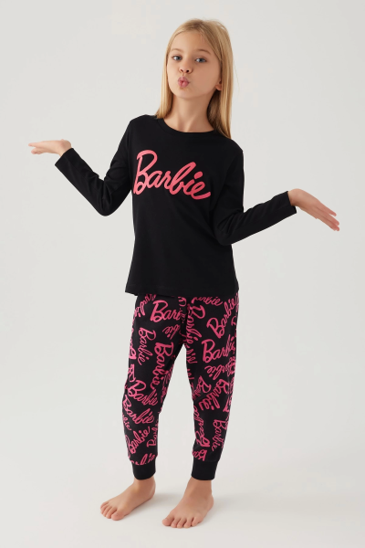 Barbie L1766-g Kız Çocuk Uzun Kol Pijama Takımı