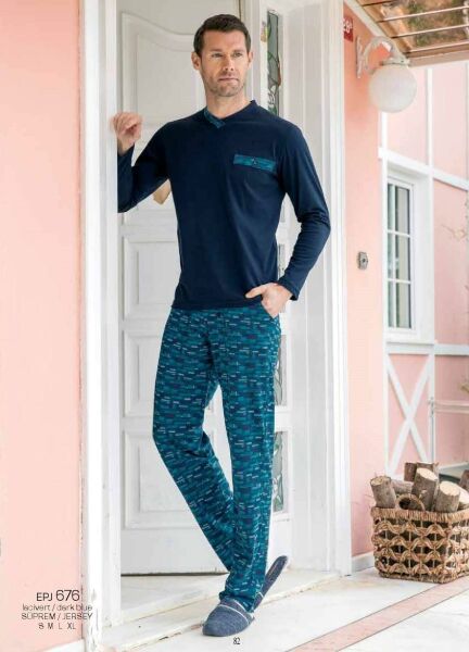 Yeni İnci EPJ676 Uzun Kol Erkek Pijama Takımı