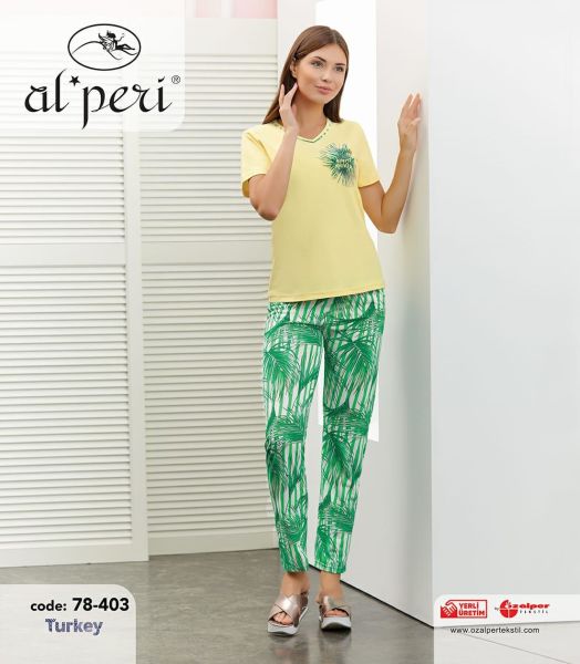 Alperi 78-403 Kısa Kol Kadın Pijama Takımı