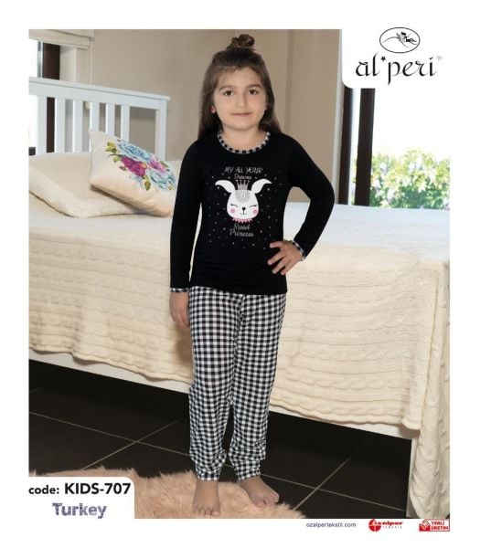 Alperi Kids-707 Kids Uzun Kol Çocuk Pijama Takım