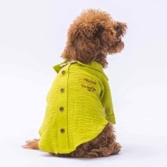 Pawstar Linen Look Gömlek Yeşil 2XL