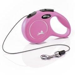 Flexi New Classic XSmall 3M İp Otomatik Köpek Gezdirme Tasması Pembe