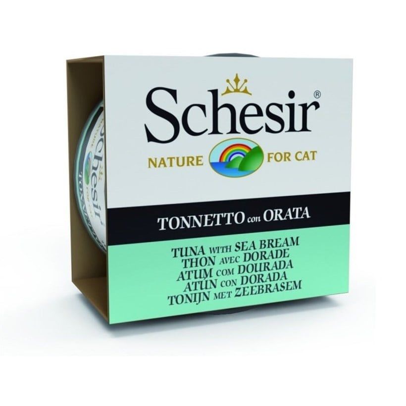 Schesir Ton Balıklı ve Çipuralı Yetişkin Kedi Konservesi 85 gr