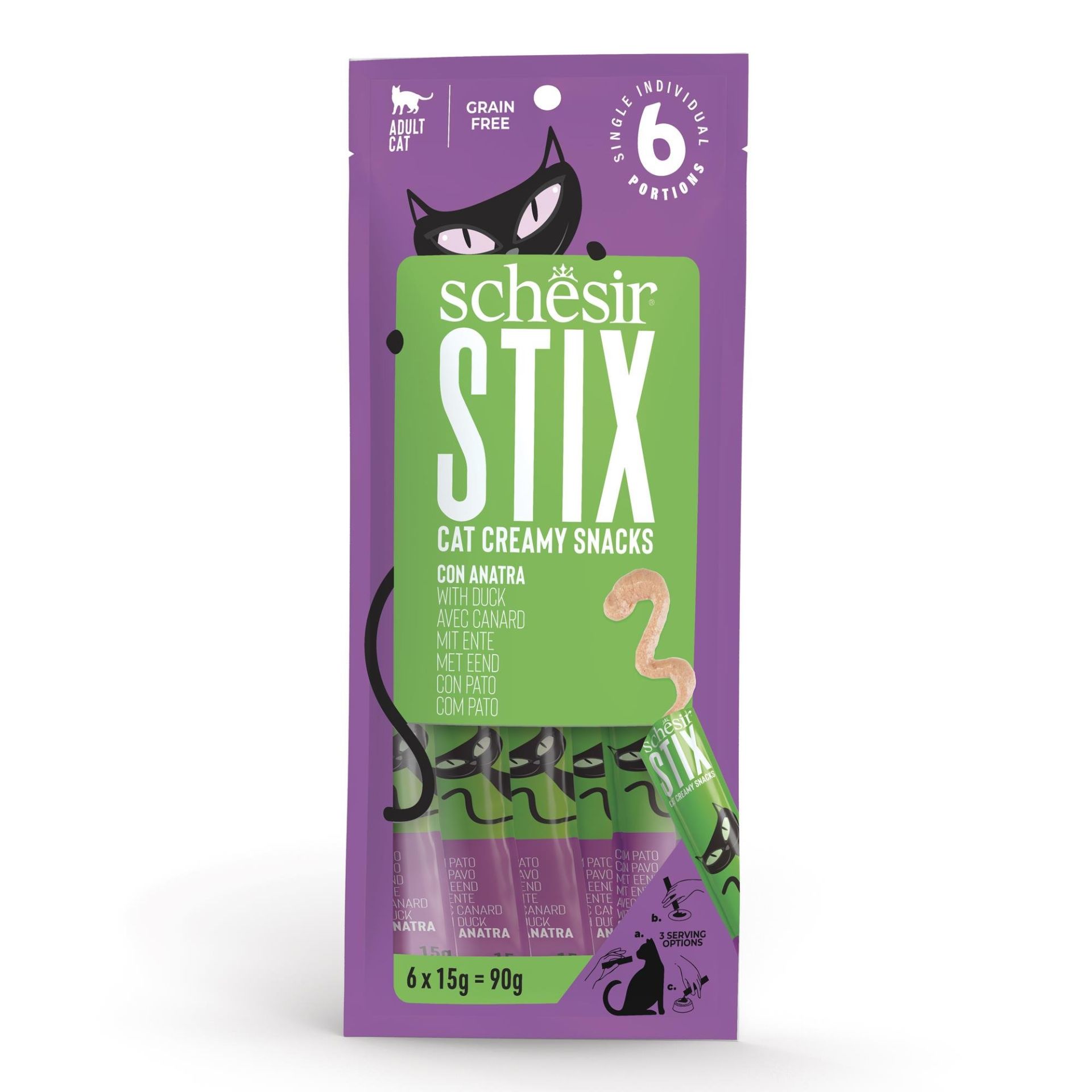 Schesir Sıvı Kedi Ödülü Ördekli 6x15gr