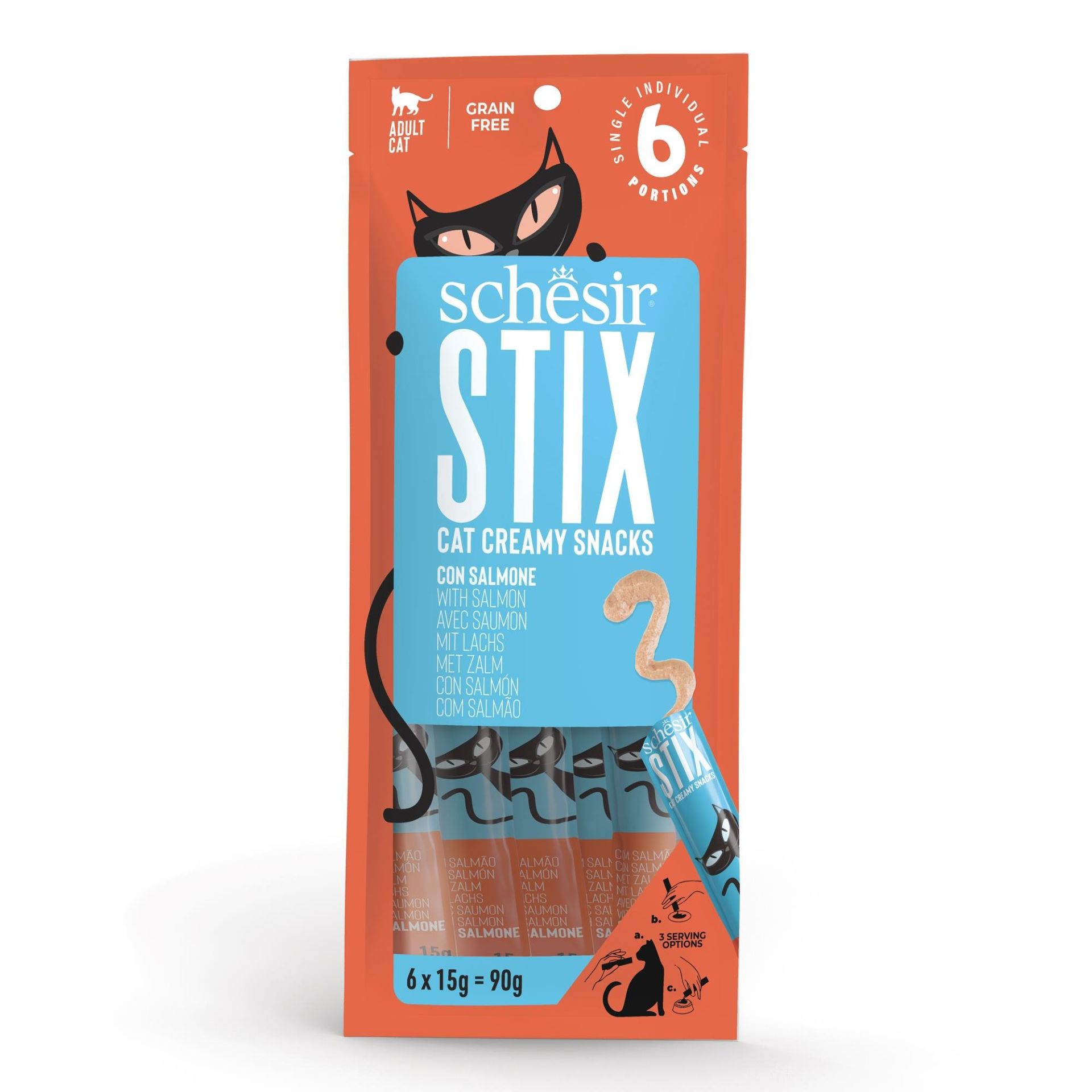 Schesir Sıvı Kedi Ödülü Somonlu 6x15gr