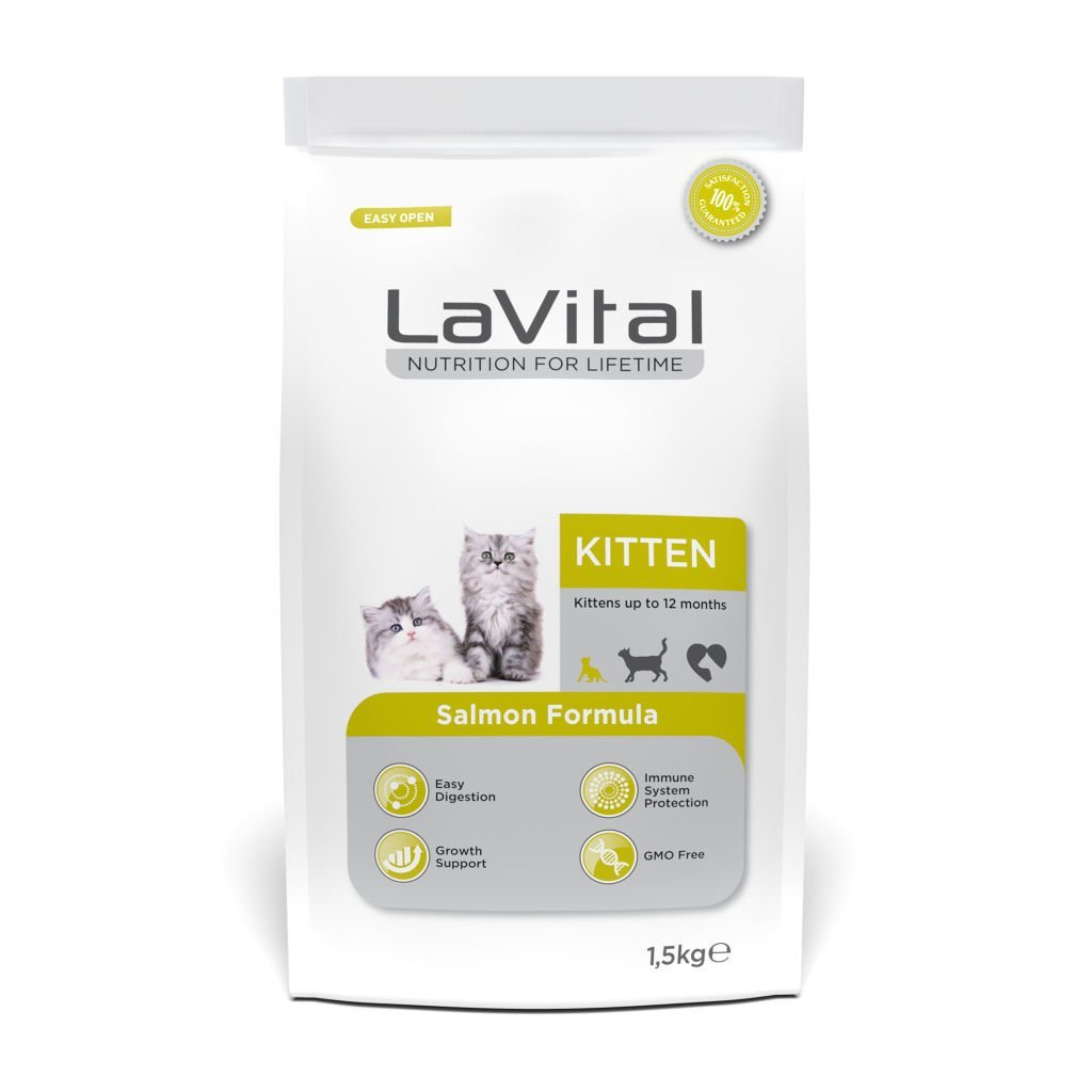 LaVital Bağışıklık Sistemi Güçlendirici Somonlu Yavru Kedi Maması 1,5kg