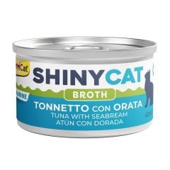 Gimcat Shiny. Çipuralı Ton Balığı  Kedi Konservesi Broth 70 Gr