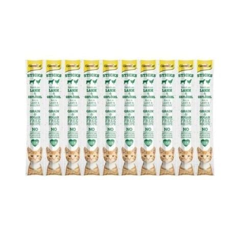 Gimcat Sticks Kuzulu Pirinçli Kedi Ödül Çubuğu 10Lu