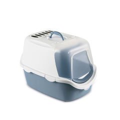 Stefanplast Cathy Easy Clean Gri Beyaz Kapalı Kedi Tuvaleti
