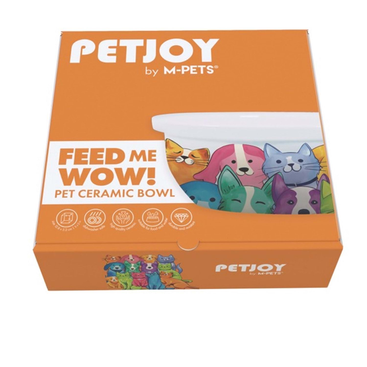 M-PETS PETJOY SERAMİK MAMA KABI MİX COLOUR 300 ML