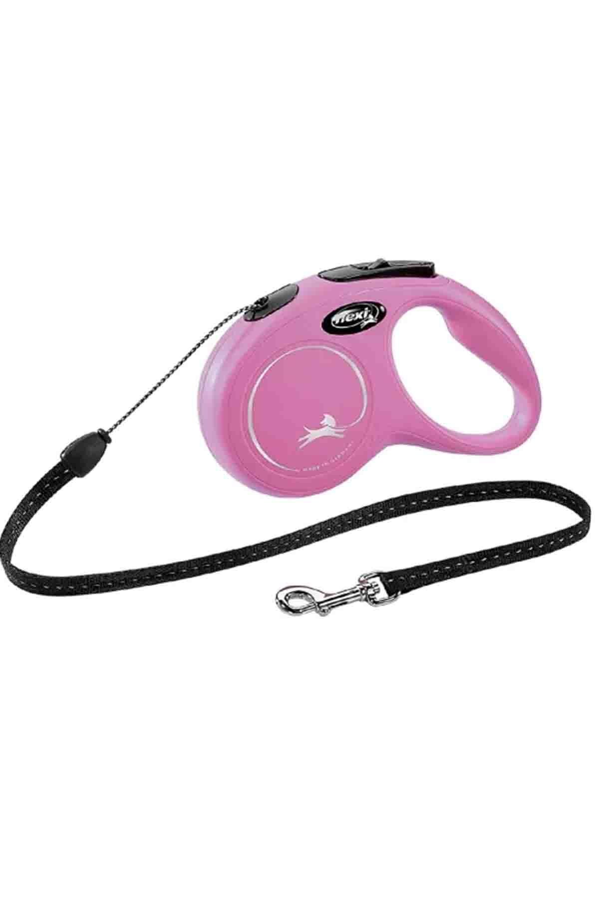 Flexi New Classic Small 5 M İp Otomatik Köpek Gezdirme Tasması Pembe