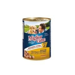 Miglior Cane Tavuklu Hindili Yetişkin Köpek Konservesi 405 gr