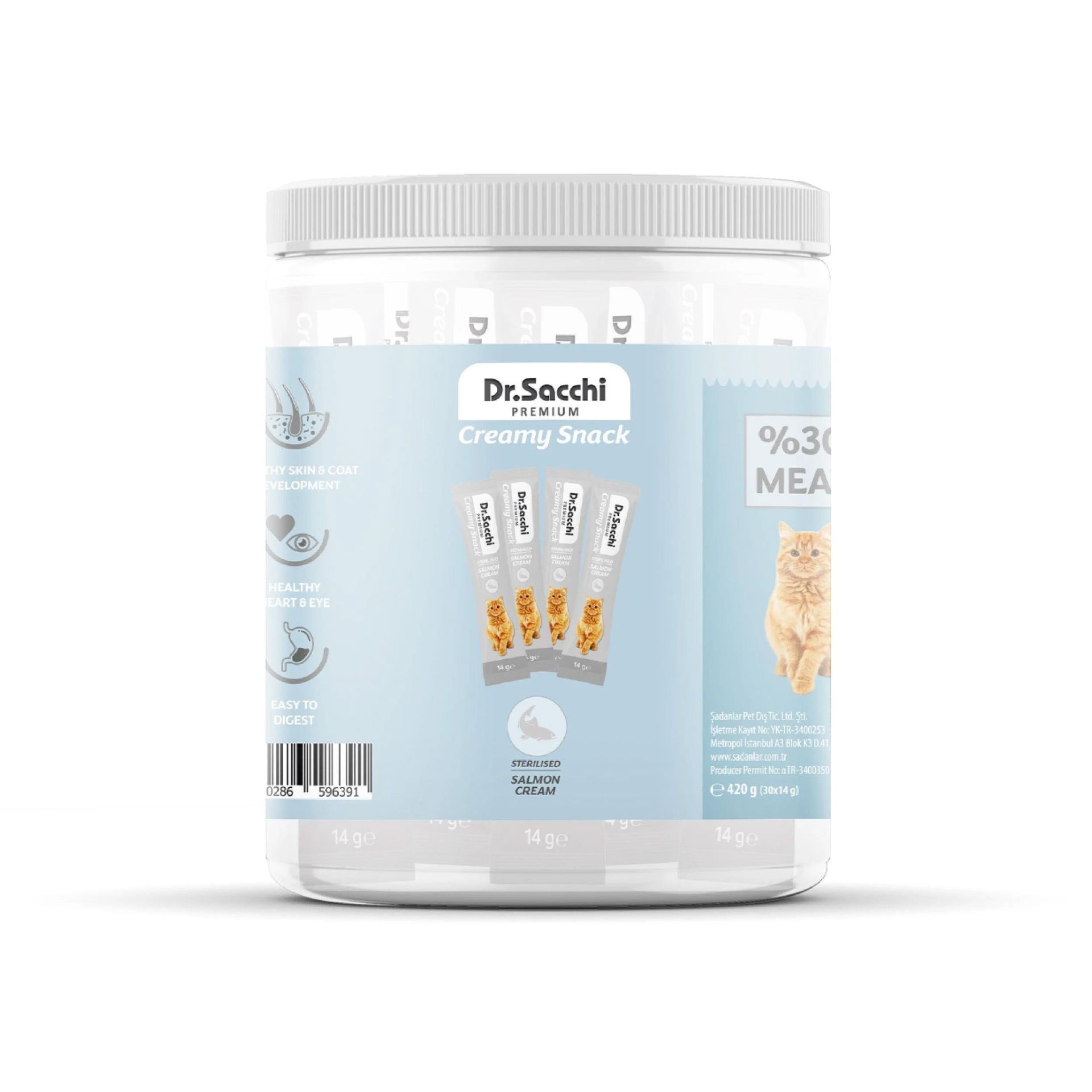 Dr.Sacchi Creamy Somonlu Kısırlaştırılmış Kedi Sıvı Kedi Ödülü 30Lu