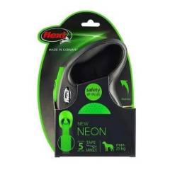 Flexi Neon Medium 5M Şerit Otomatik Köpek Gezdirme Tasması Yeşil