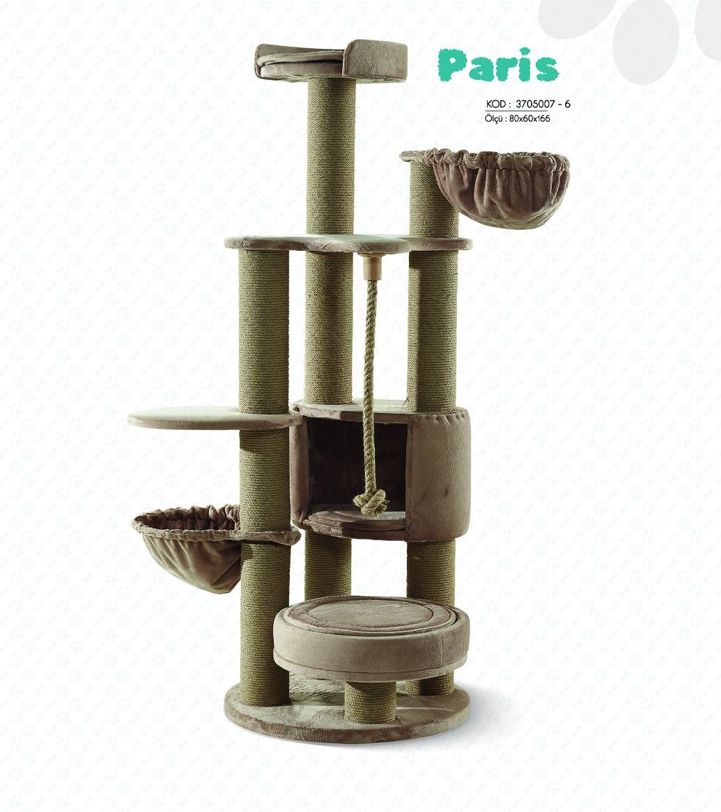 WOOLART PARİS KEDİ TIRMALAMA PLATFORM BEJ 80*60*166H