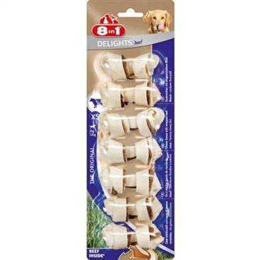 8in1 Delights Bones Düğümlü Biftekli Ağız Bakım Kemiği XS 7 li