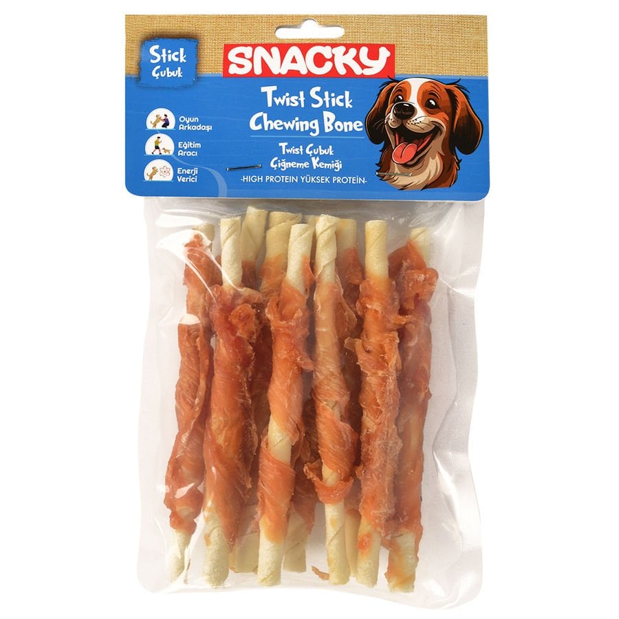 Snacky Tavuk Sargılı Çubuk Köpek Ödül 10'lu 13cm 100 Gr