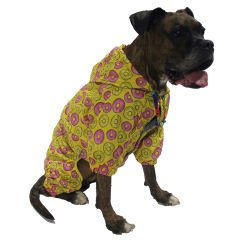 Pawstar Büyük Irk Köpek Yağmurluk Tulumu Kapşonlu Donut Desen 22513 - 4XL