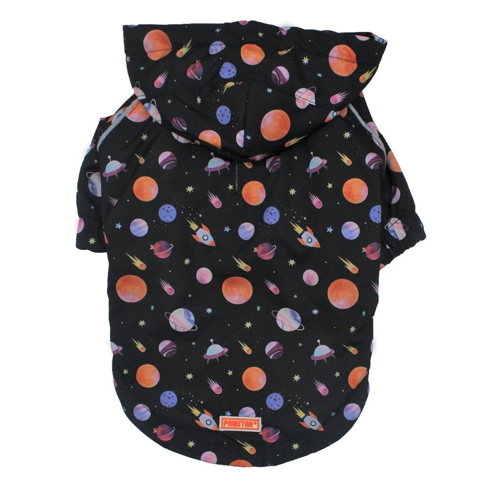 Pawstar Büyük Irk Köpek Yağmurluğu Kapşonlu Uzay Desen 22566 - 6XL