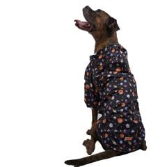 Pawstar Büyük Irk Köpek Yağmurluğu Kapşonlu Uzay Desen 22566 - 6XL