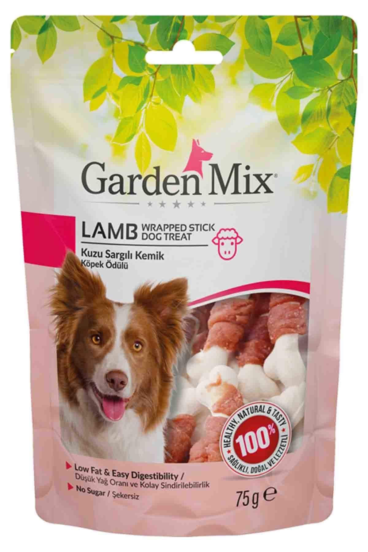 Garden mix köpek ödülü kuzu sargılı kemik 75gr