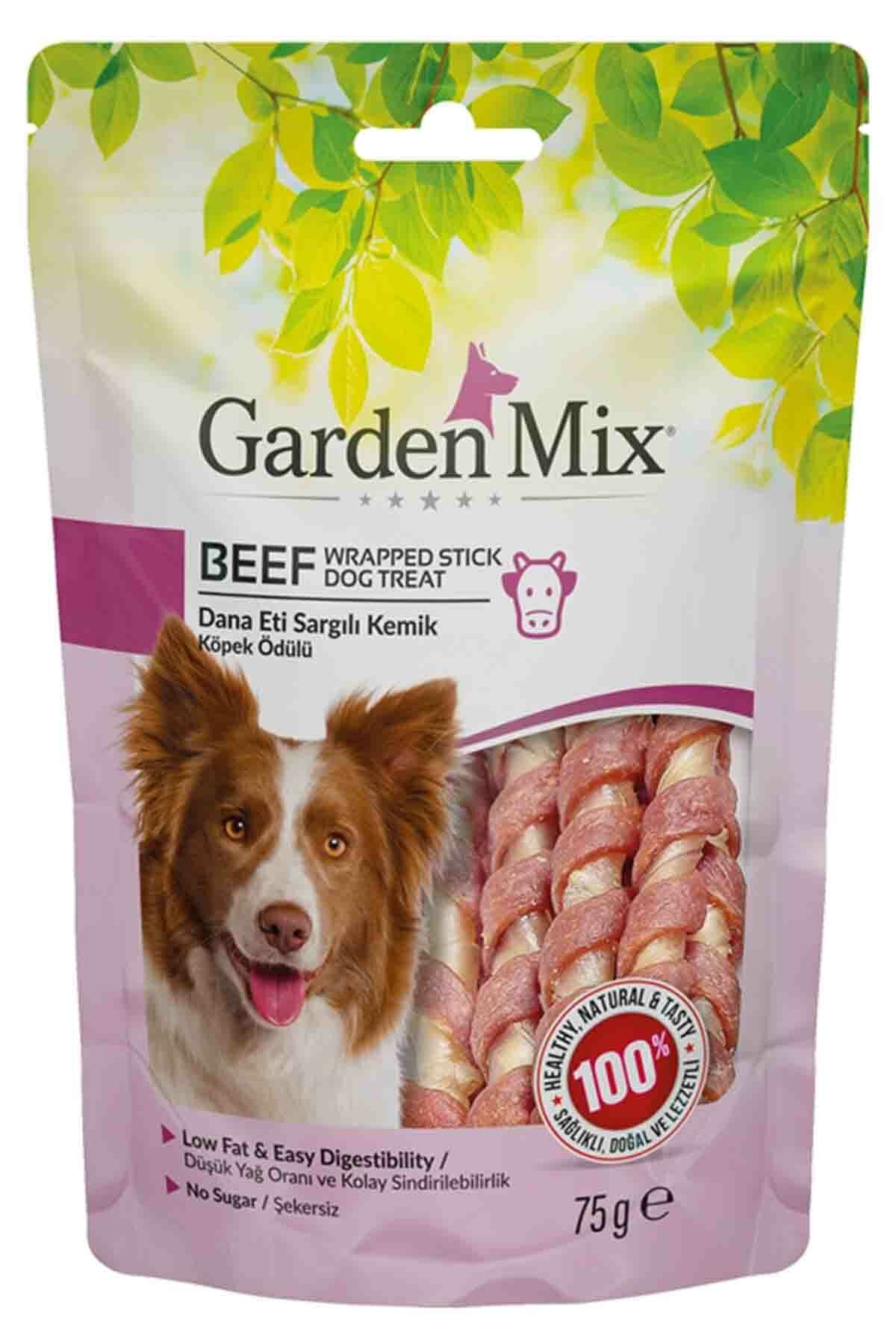 Garden mix köpek ödülü dana eti sargılı kemik  75gr