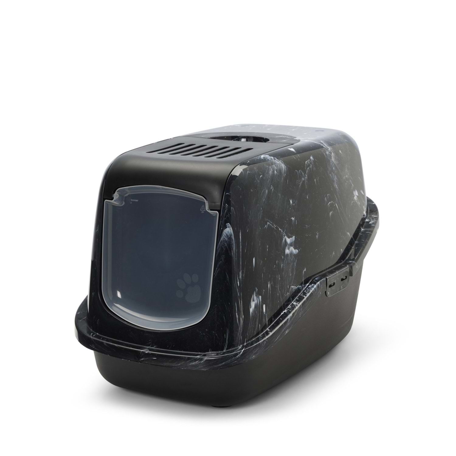 SAVIC NESTOR MERMER DESENLİ SİYAH-BEYAZ KEDİ TUVALETİ A8100-MWBL