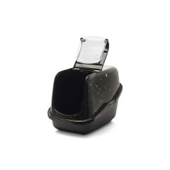 SAVIC NESTOR MERMER DESENLİ SİYAH-SARI KEDİ TUVALETİ A8100-MGBL