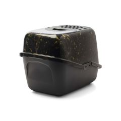 SAVIC NESTOR MERMER DESENLİ SİYAH-SARI KEDİ TUVALETİ A8100-MGBL