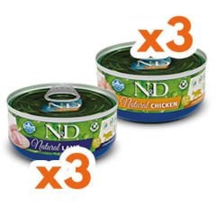 N&D Tavuklu Kuzu Etli Kedi Konservesi 6AL5ÖDE 6X70Gr.