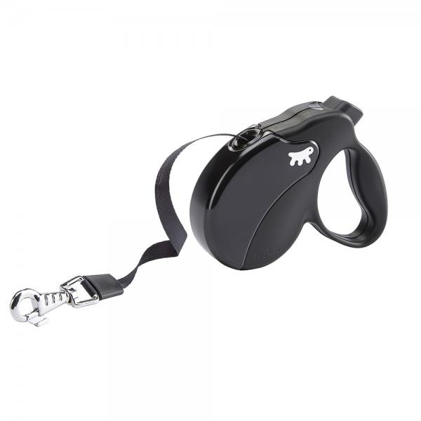 Ferplast Amigo Siyah Otomatik Şerit Köpek Gezdirme Tasma Small 5 metre