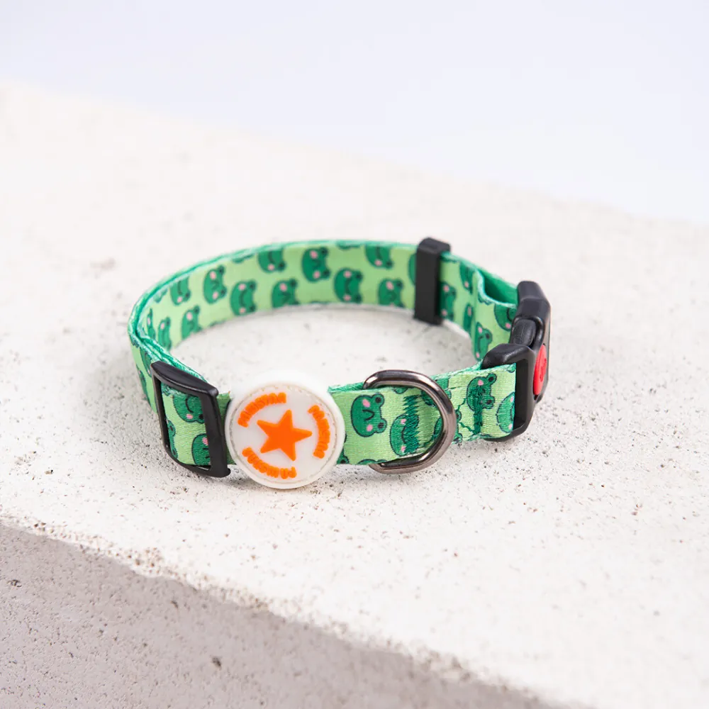 Pawstar Desenli Köpek Boyun Tasması Frog S 1,5*26-38 CM