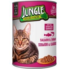 Jungle Somonlu ve karidesli Kedi Konservesi 415 gr