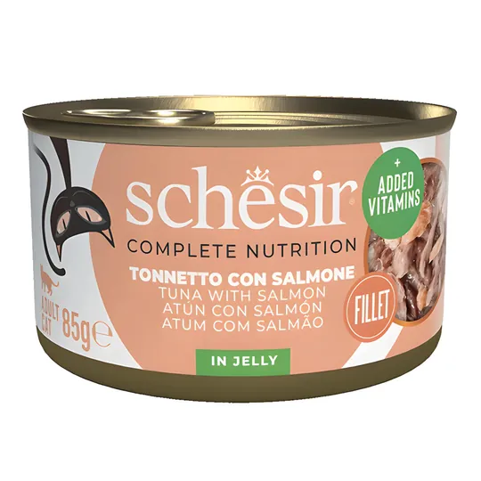Schesir Ton Balıklı ve Somonlu  Kedi Konservesi 85 Gr