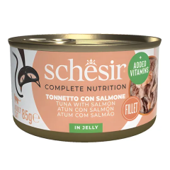 Schesir Ton Balıklı ve Somonlu  Kedi Konservesi 85 Gr