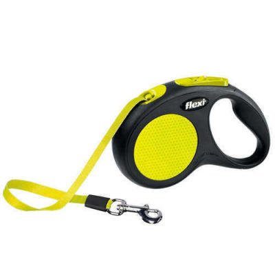 Flexi Neon Sarı Small 5M Şerit Otomatik Köpek Gezdirme Tasması