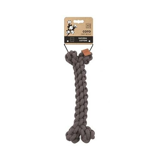 M-PETS COTO Kemik Şekilli Örgü Köpek Oyuncağı Gri 30cm