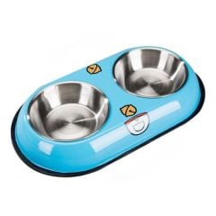 MAXİ LİFE İKİLİ ÇELİK MAMA KABI 34,5 CM 8159
