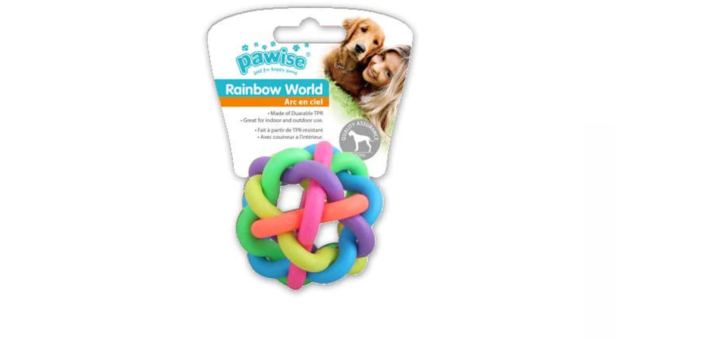 Pawise  Rainbow Kauçuk Örgü Top 7.5 Cm Oyuncak