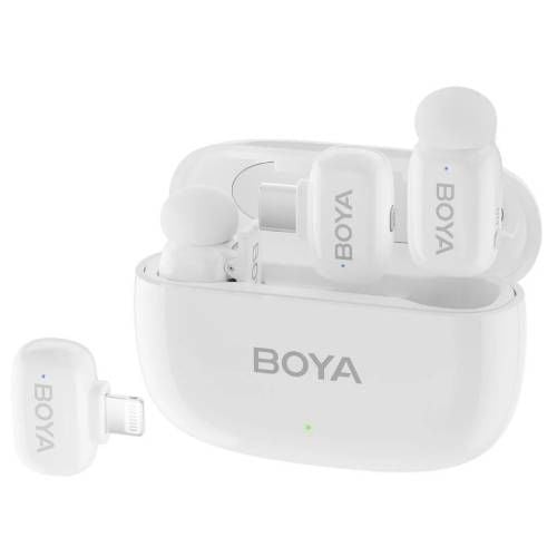 BOYA Mini Wireless Yaka Mikrofonu - Beyaz