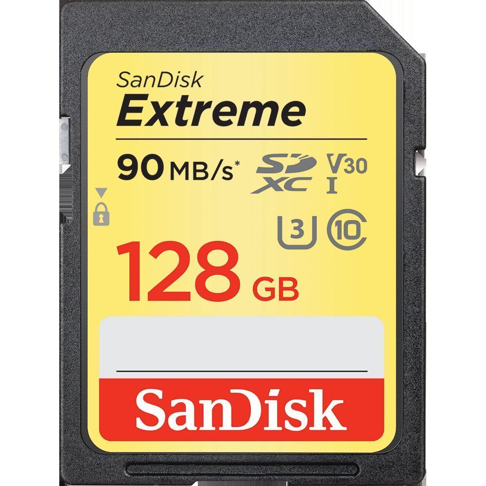 Sandisk 128GB Extreme 90MB/s UHS-I SDXC Hafıza Kartı