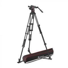 Manfrotto 612 Nitrotech Fluid Video Head and Aluminum Twin Leg Tripod with Ground Spreader (MVK612TWINGA)